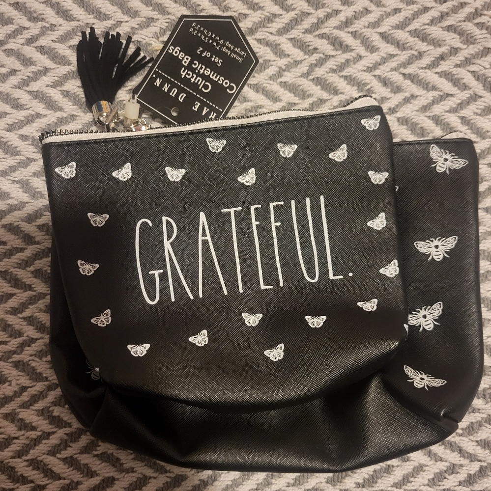 Rae Dunn Set of 2 Clutch Cosmetic Bags